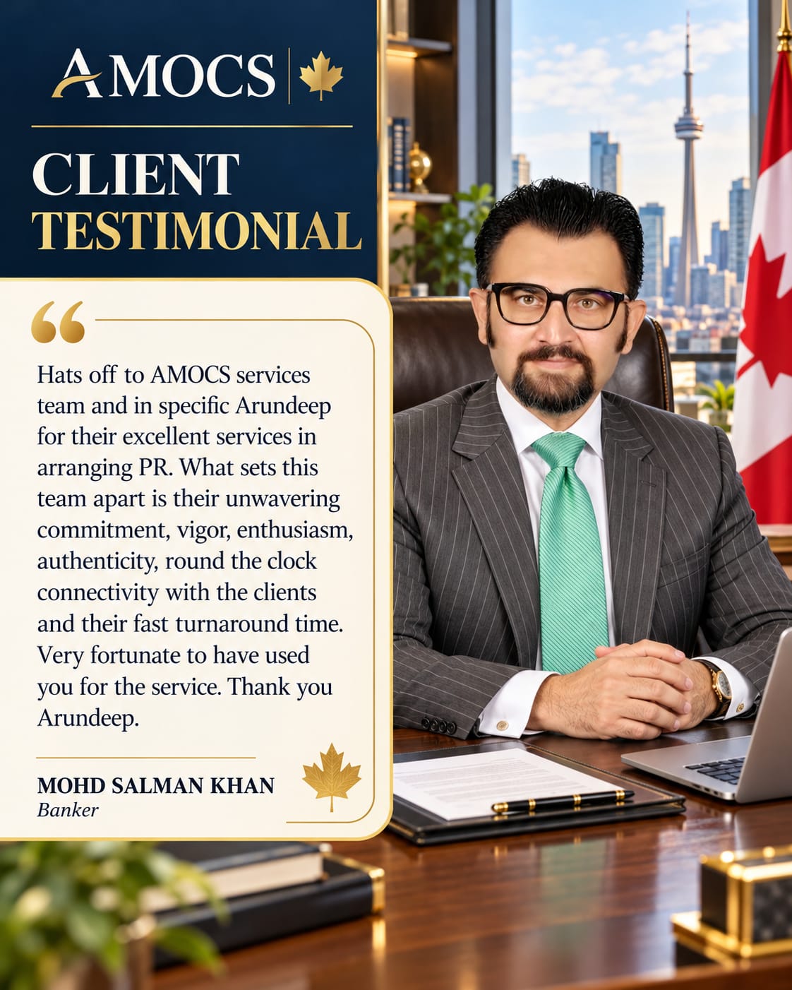 Mohd Salman Khan — Client testimonial