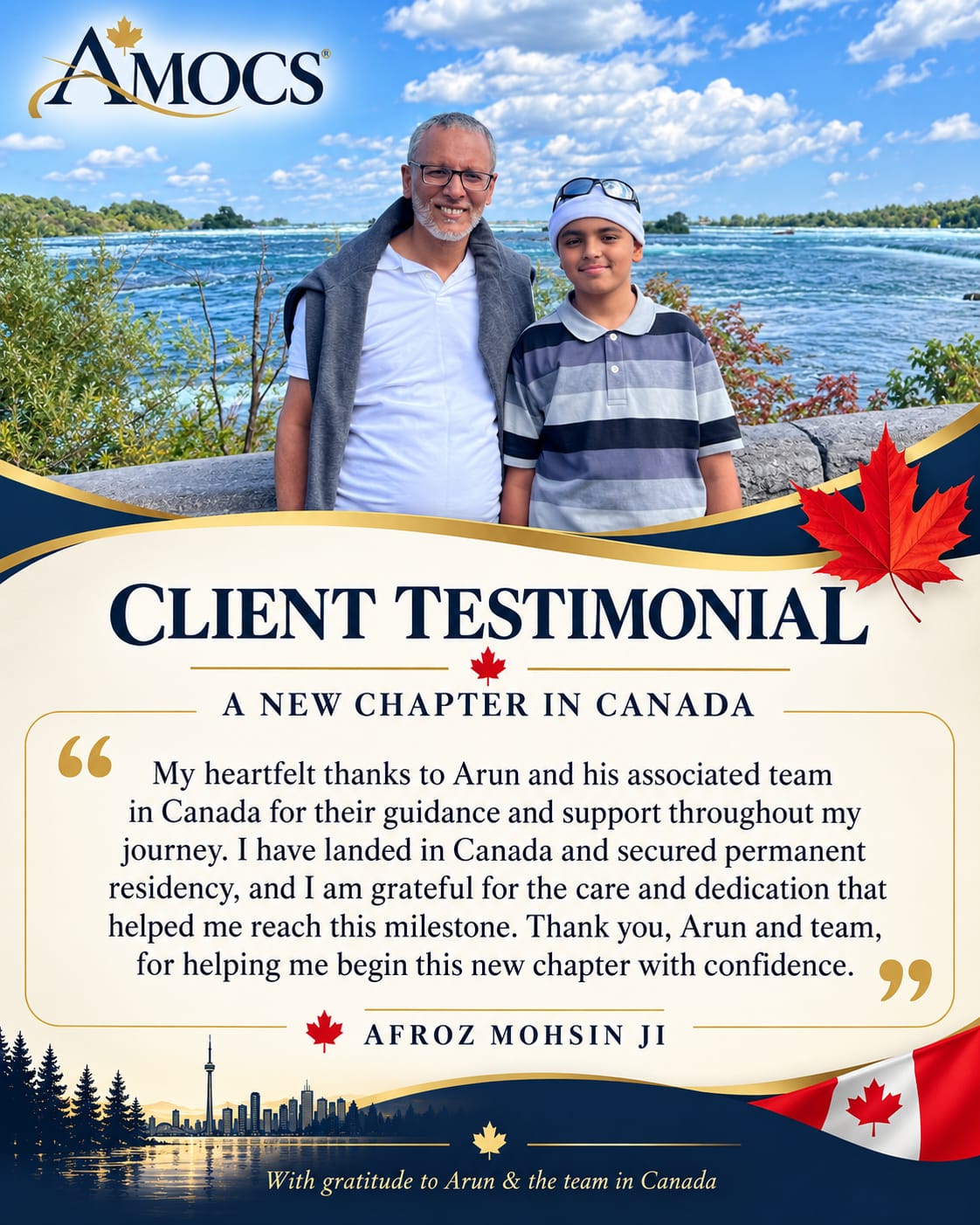 Afroz Mohsin Ji — Client testimonial