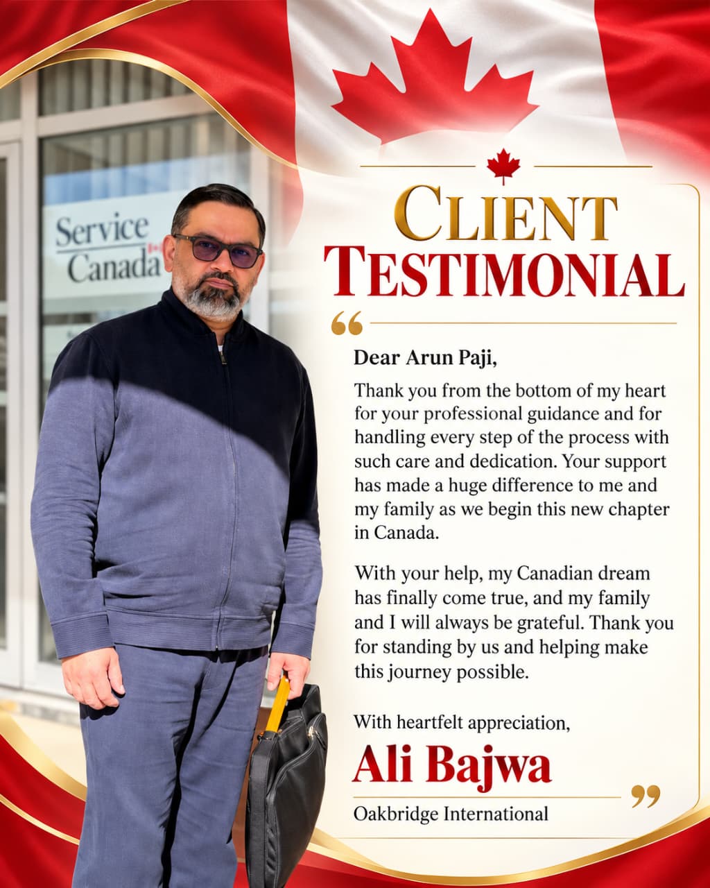 Ali Bajwa — Client testimonial