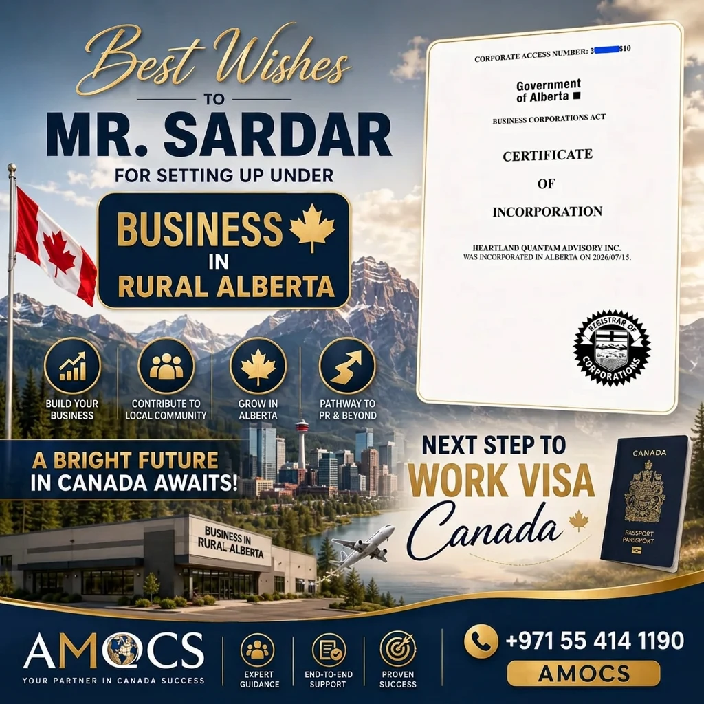 Mr. Sardar — Business set up in rural Alberta